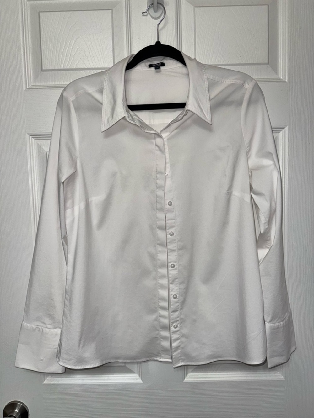 Express Ladies White Dress Shirt |  Large